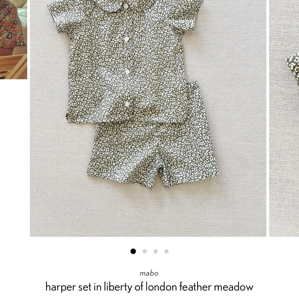 Mabo Kids Matching Set in green and White